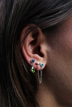 Load image into Gallery viewer, Earring Sorella - silver 925 & gold 18 carats, tourmaline & topaz