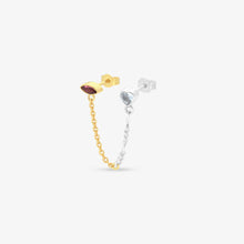 Load image into Gallery viewer, earring sorella - silver 925 & gold 18 carats, tourmaline & topaz from the fancy cuts collection by alexandre hekkers