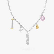 Load image into Gallery viewer, necklace 5 pendants - silver 925, gold 18 carats & sweet water pearl from the v.i.e.r collection by alexandre hekkers
