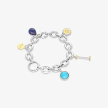 Load image into Gallery viewer, bracelet carmino - silver 925, gold 18 carats, diamonds, lapis lazuli & turquoise from the lazuli collection by alexandre hekkers
