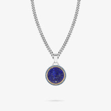 Load image into Gallery viewer, necklace iskandar - silver 925 & gold 18 carats set with diamonds, sapphires & lapis lazuli from the lazuli collection by alexandre hekkers