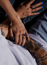 Load image into Gallery viewer, Ring Lazuli - gold 18 carats and silver 925 set with diamonds & lapis lazuli