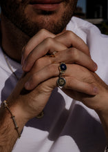 Load image into Gallery viewer, Ring Domo - gold 18 carats and silver 925 set with lapis lazuli