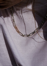 Load image into Gallery viewer, Necklace Figaro - silver 925 & gold 18 carats set with diamonds