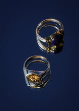 Load image into Gallery viewer, Ring Domo - gold 18 carats and silver 925 set with lapis lazuli