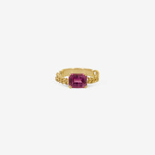 Load image into Gallery viewer, Ring Doria - gold 18 carats chain ring set with a Tourmaline gemstone