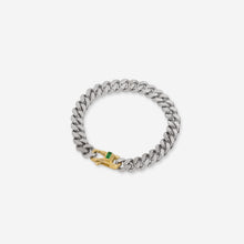 Load image into Gallery viewer, Bracelet Dettaglio Grande - silver 925 & a gold 18 carats clasp set with an emerald