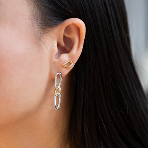 Earring(s) Figaro - silver 925 & gold 18 carats set with diamonds