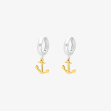 Load image into Gallery viewer, Earrings Anchor - silver 925 &amp; gold 18 carats
