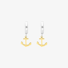 Load image into Gallery viewer, Earrings Anchor - silver 925 &amp; gold 18 carats
