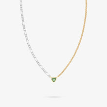 Load image into Gallery viewer, Necklace Meta Cuore - silver 925, gold 18 carats &amp; tourmaline
