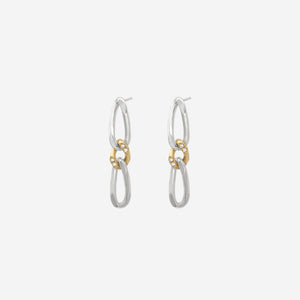 Earring(s) Figaro - silver 925 & gold 18 carats set with diamonds