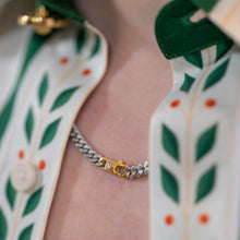 Load image into Gallery viewer, Necklace Dettaglio - silver 925 &amp; a gold 18 carats clasp set with a diamond
