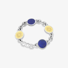 Load image into Gallery viewer, Bracelet Vergina - silver 925, gold 18 carats and lapis lazuli
