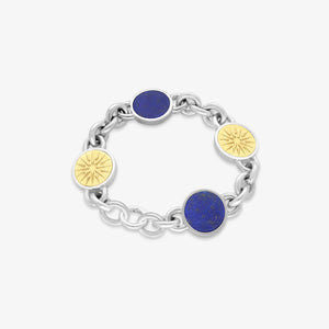 Bracelet Vergina - silver 925, gold 18 carats and lapis lazuli