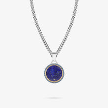 Load image into Gallery viewer, Necklace Iskandar - silver 925 &amp; gold 18 carats set with diamonds, sapphires &amp; lapis lazuli
