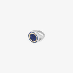 Ring Iskandar - gold 18 carats and silver 925 set with diamonds, sapphires & lapis lazuli