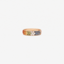 Load image into Gallery viewer, Ring Coktail - gold 18 carats set with diamonds &amp; sapphires
