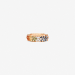 Ring Coktail - gold 18 carats set with diamonds & sapphires