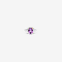 Load image into Gallery viewer, Signet Ring Modula - Silver 925 &amp; gold 18 carats set with an amethyst stone
