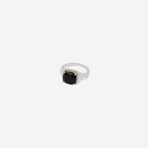 Signet Ring Modula - Silver 925 & gold 18 carats set with an onyx stone