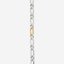 Load image into Gallery viewer, Bracelet Figaro - silver 925 &amp; gold 18 carats set with diamonds
